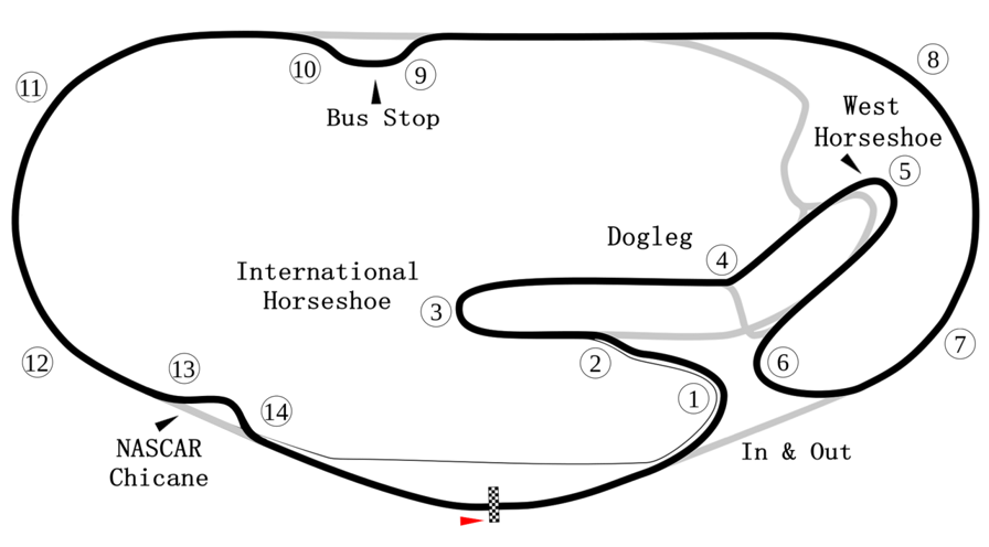 Daytona Intl. Speedway Road Course track map