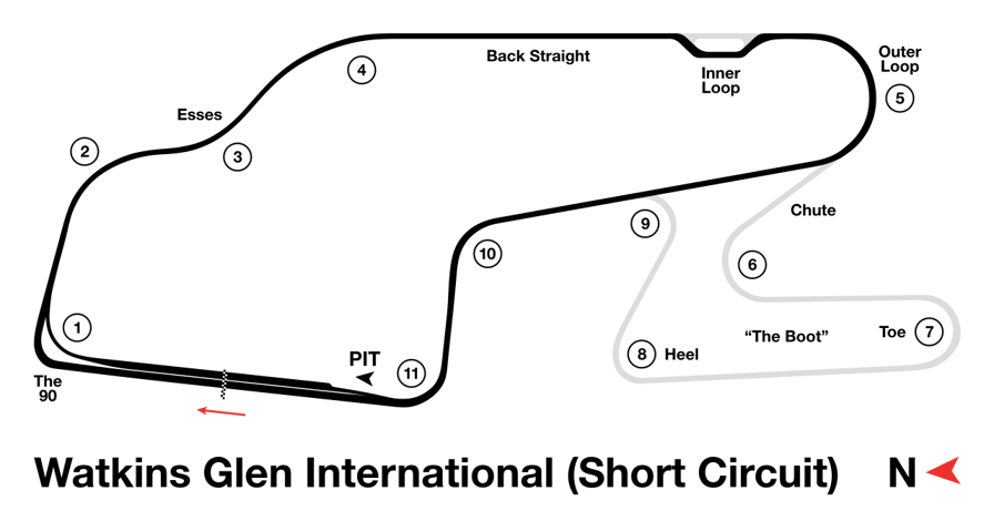 Watkins Glen International track map