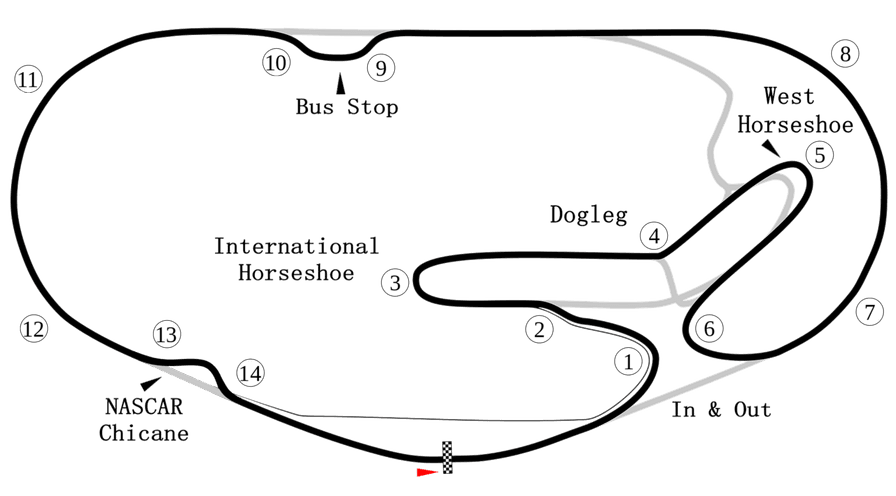 Daytona Intl. Speedway Road Course track map
