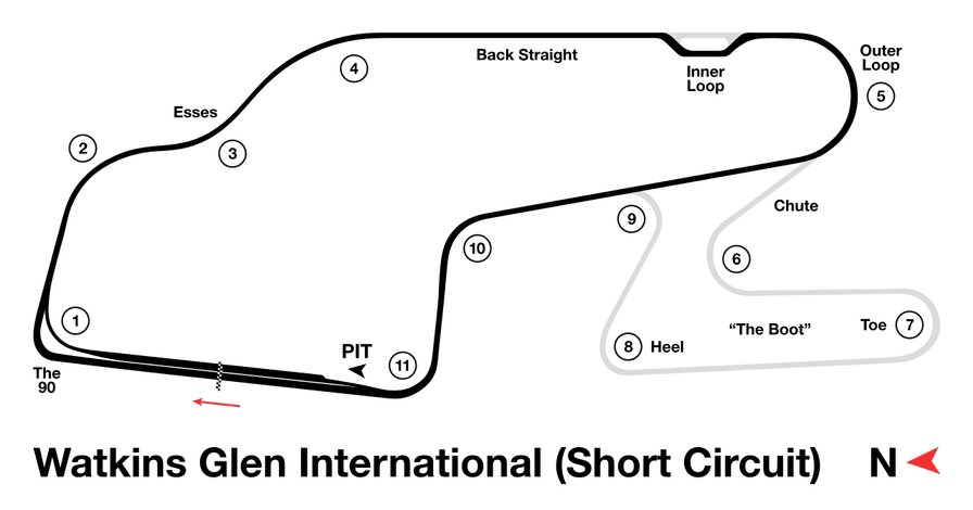 Watkins Glen International track map